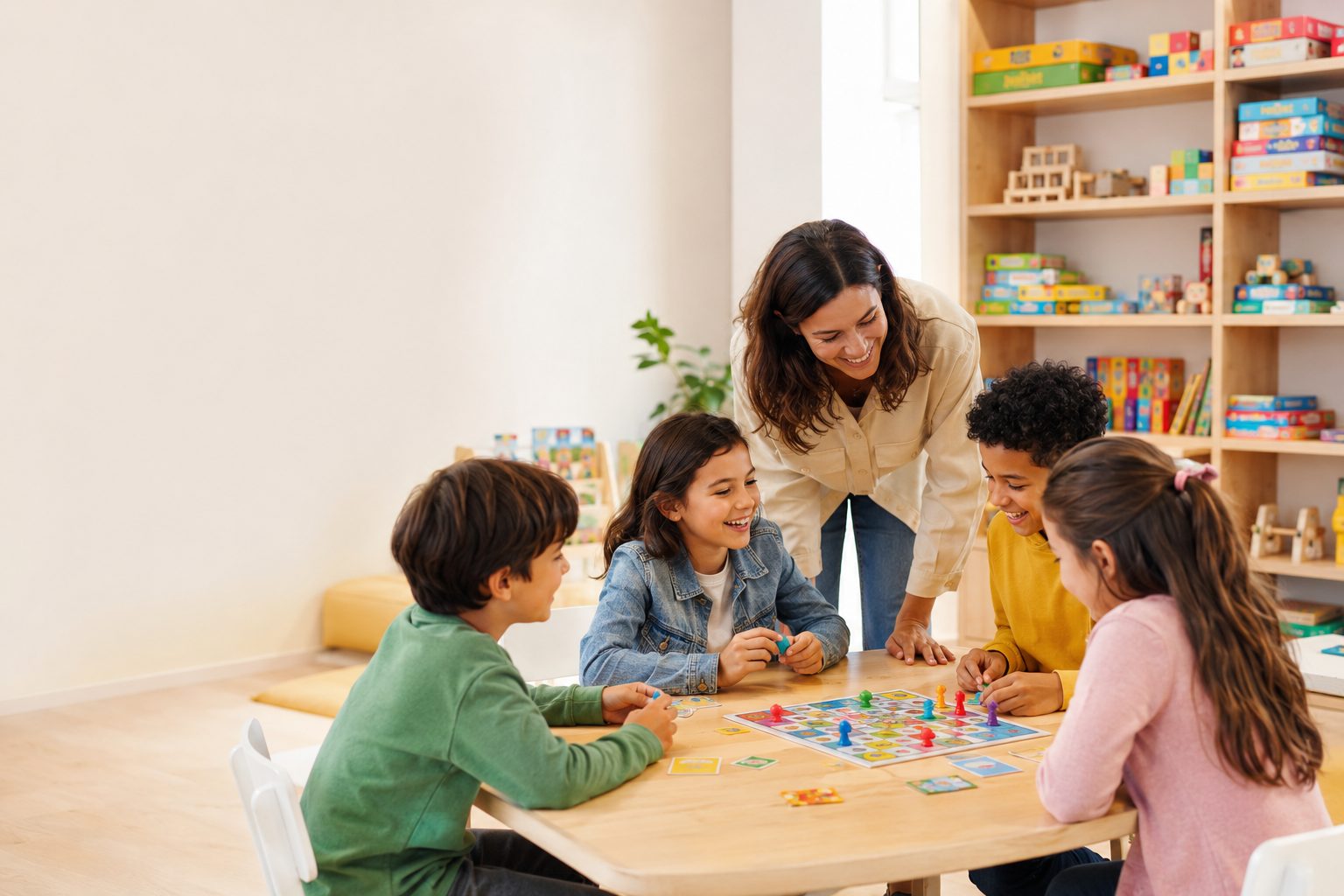 Crianças a jogar um jogo educativo em grupo no Viluiks, em Lisboa